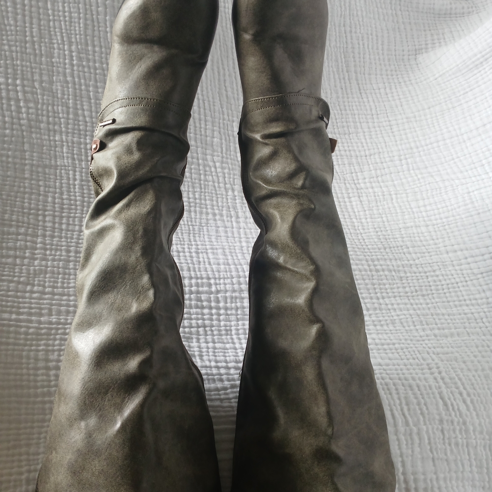 Chic Olive Over the Knee Boots - Picture 7 of 8